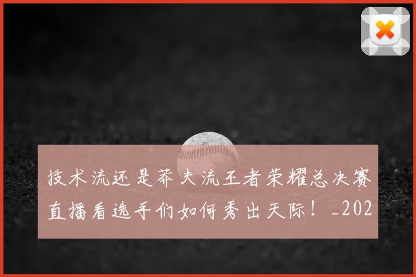 技术流还是莽夫流王者荣耀总决赛直播看选手们如何秀出天际!_20260707014340